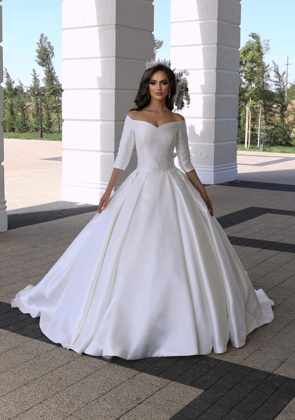 rochie de mireasa a line tafta avalanche