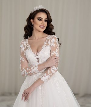 rochie de mireasa linie a line elly