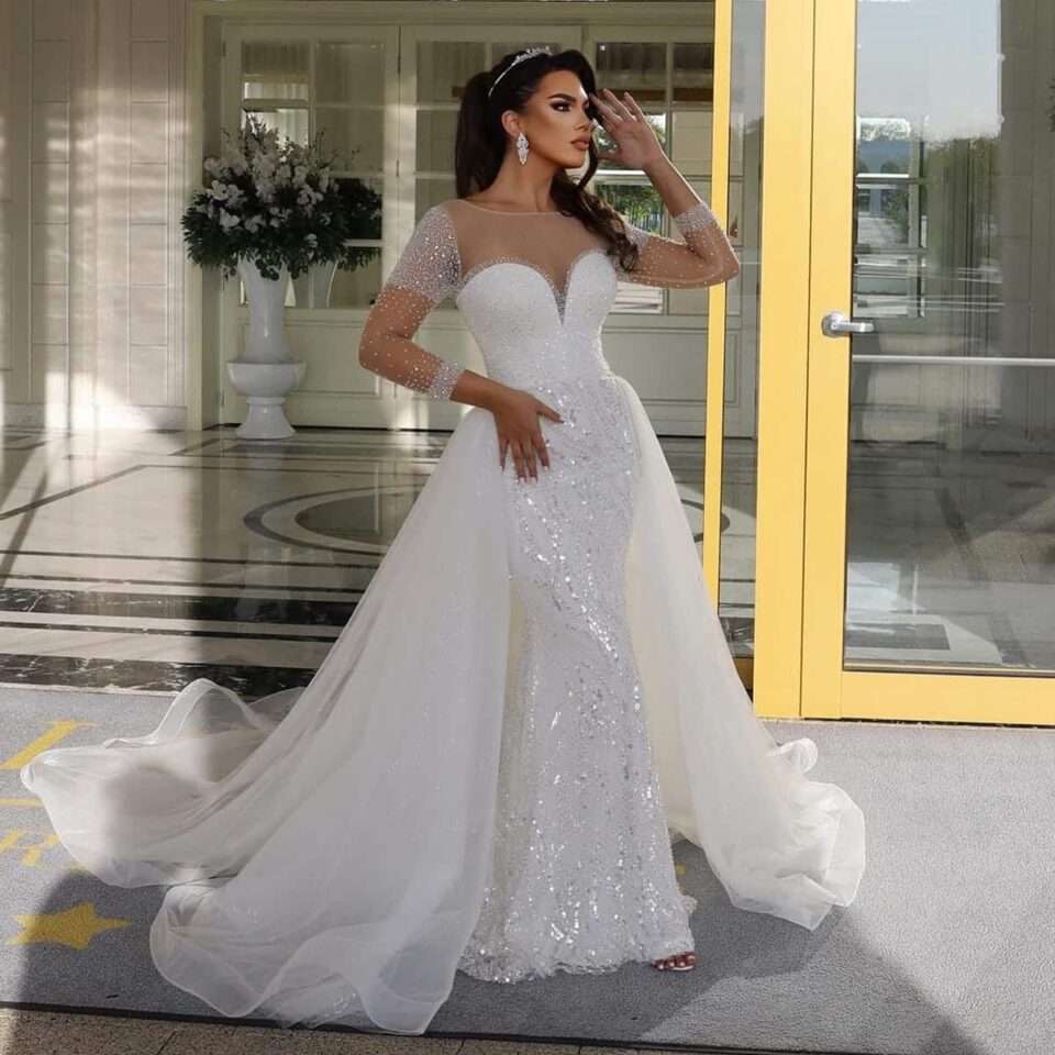 Amira mermaid wedding dress with train