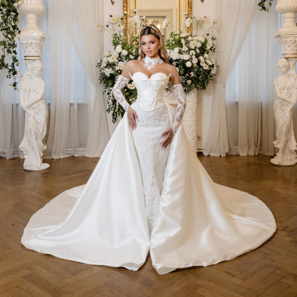 2-in-1 Mermaid Wedding Dress Porcelain